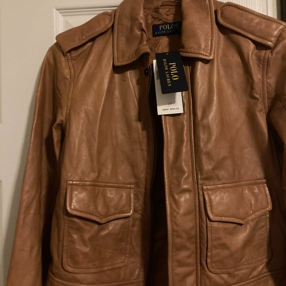 Ralph Lauren Polo Zip Front Lambskin Jacket - Picture 2 of 3